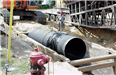 Wastewater 60 Inch Main - July 27 2001 - lowering the pipe hydrant