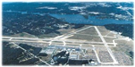 Airport - June 2001 - aerial view of runways - Photo by Marge Beaver