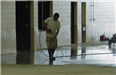 Muskegon Area Transit System (MATS) - October 2 2001 - cleaning floor