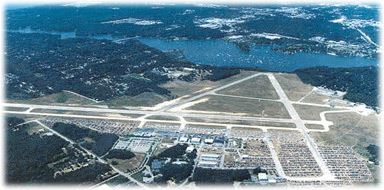 Airport - June 2001 - aerial view of runways - Photo by Marge Beaver