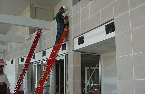 Hall of Justice - August 29 2001 - installing inside lights