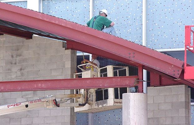 Hall of Justice - May 29 2001 - close up of pylon