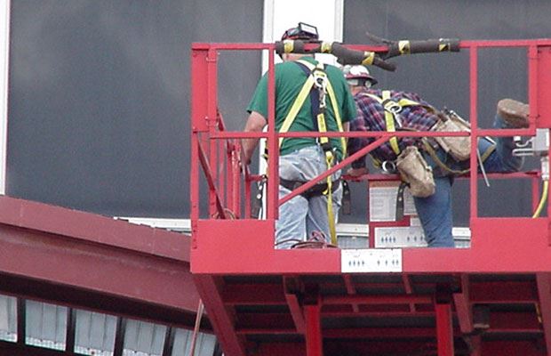 Hall of Justice - May 29 2001 - construction workers