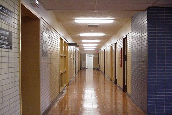 Hall of Justice - May 2001 - fifth floor hallway