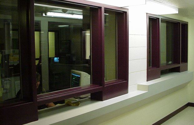 Hall of Justice - May 2002 - enlarged booking and receiving area