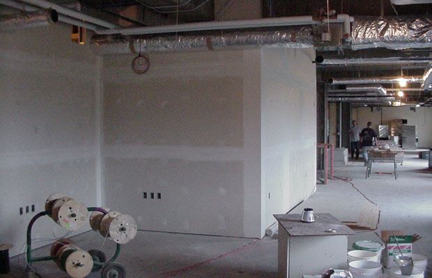 Hall of Justice - May 2002 - sheetrocked walls