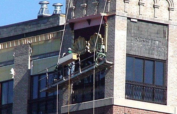 Shoreline Inn - February 22 2002 - adding detail to roofline