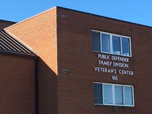 View of the entrance to the Public Defender Family Division building