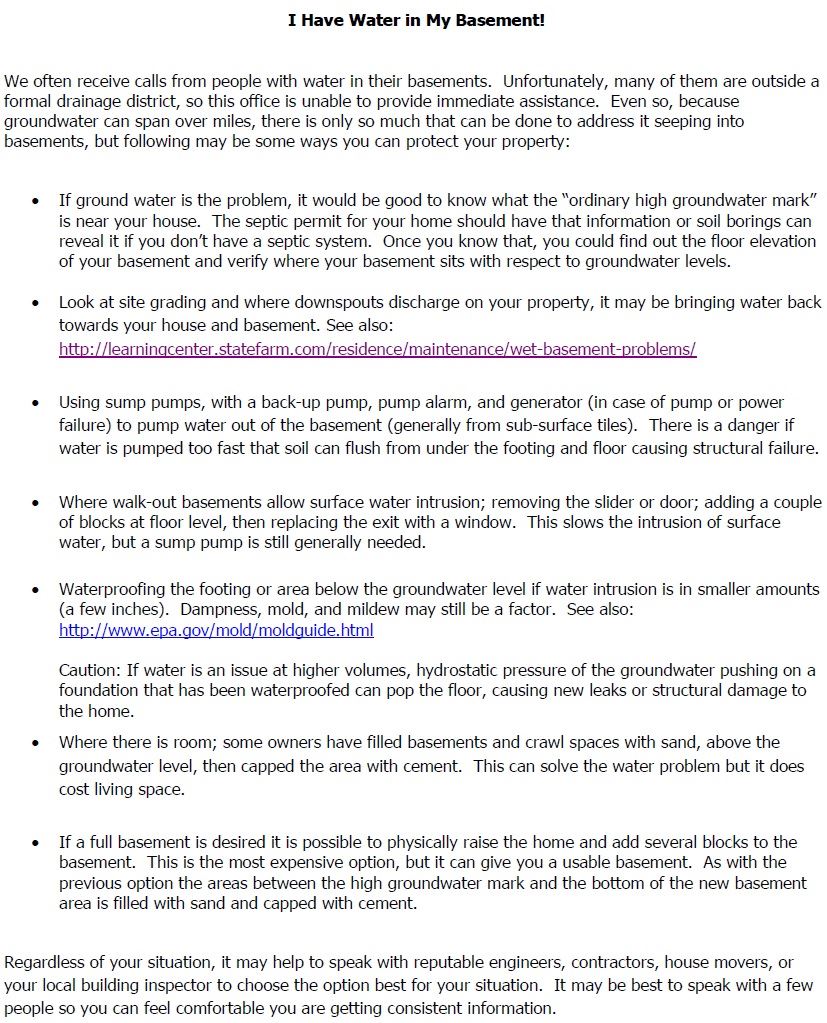 I Have Water in My Basement!