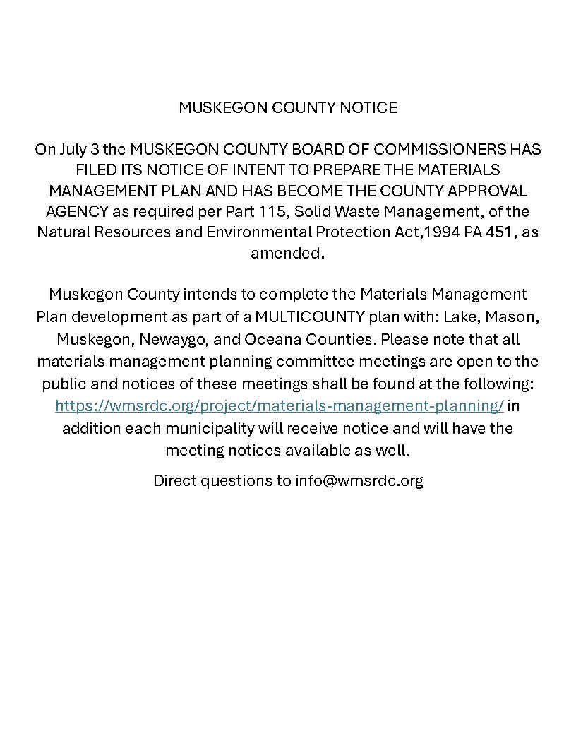 NOI Notification to Local Governments Muskegon County